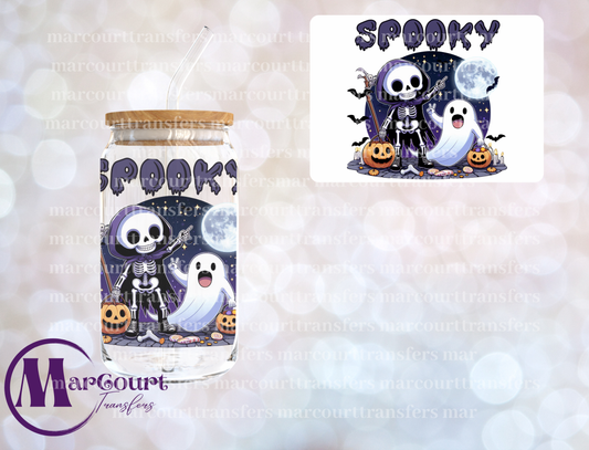 SPOOKY SKELLY AND GHOST-DECAL-UV DTF CUP WRAP