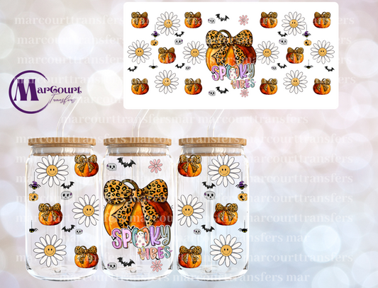 SPOOKY VIBES COQUETTE BOW PUMPKINS-16 0Z-UV DTF CUP WRAP