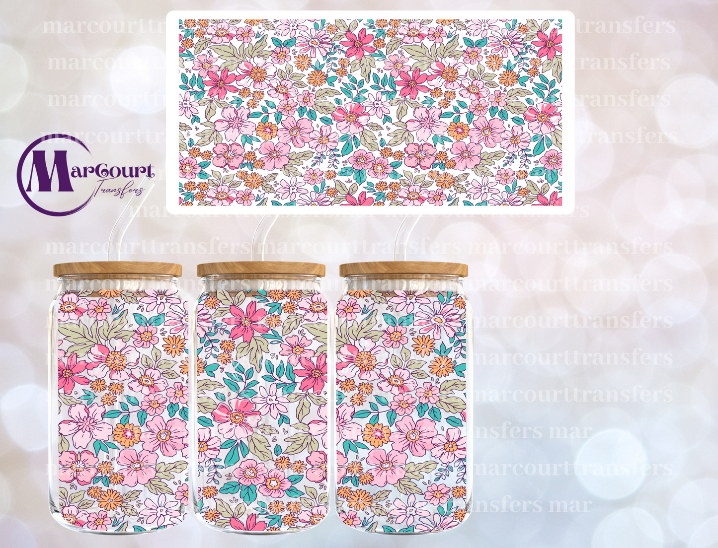 SPRING FLORAL 2-16 0Z-UV DTF CUP WRAP