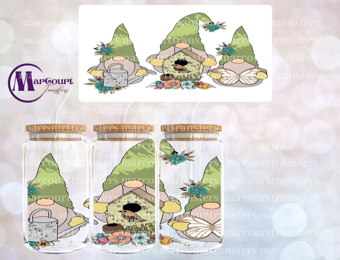 SPRING GNOMES-16 0Z-UV DTF CUP WRAP