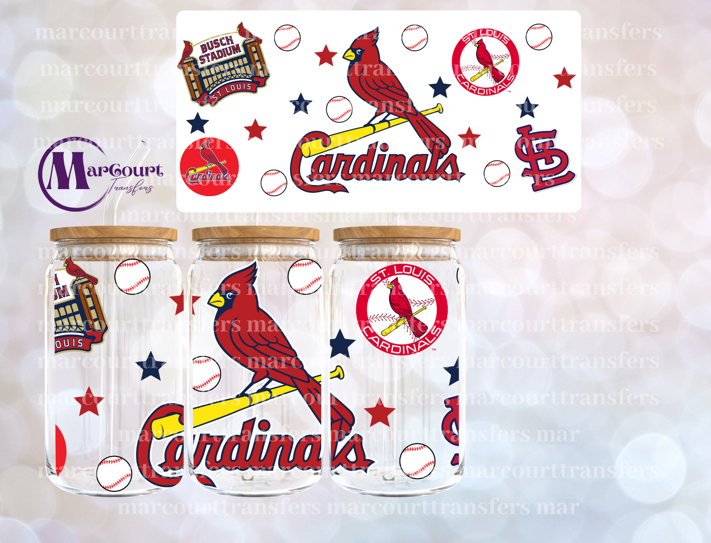 ST LOUIS CARDINALS-16 0Z-UV DTF CUP WRAP