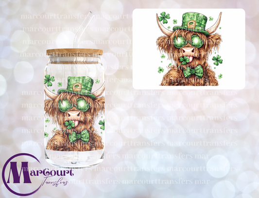 ST. PATTY'S DAY HIGHLAND COW-DECAL-UV DTF CUP WRAP