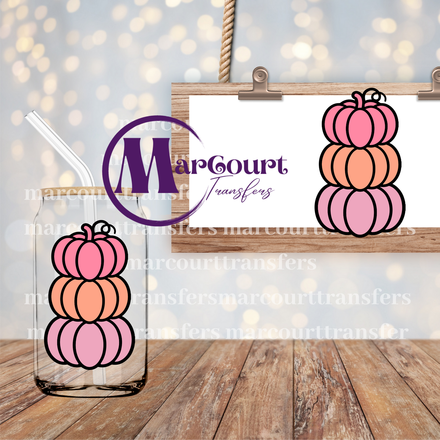 STACKED PUMPKINS-DECAL-UV DTF CUP WRAP