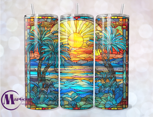 STAINED GLASS SUMMER-20 OZ-UV DTF CUP WRAP