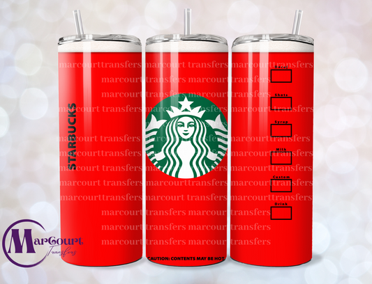 STARBUCKS RED CUP-SKINNY TUMBLER TRANSFER