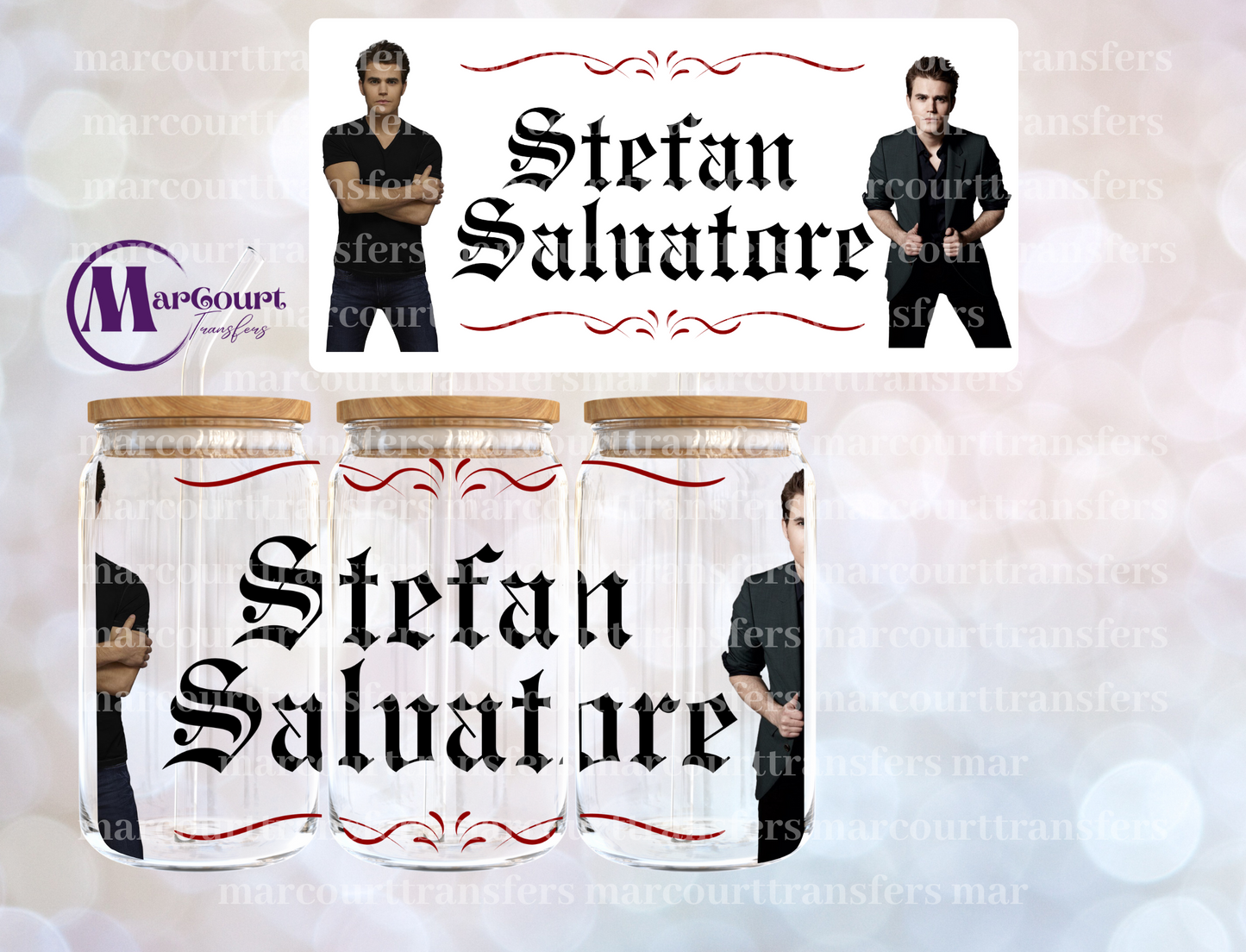 STEFAN SALVATORE VAMPIRE DIARIES-16 0Z-UV DTF CUP WRAP