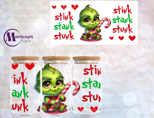 STINK STANK STUNK BABY GRINCH-16 0Z-UV DTF CUP WRAP