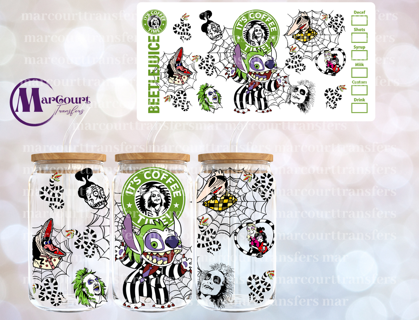 STITCH BEETLEJUICE-16 0Z-UV DTF CUP WRAP