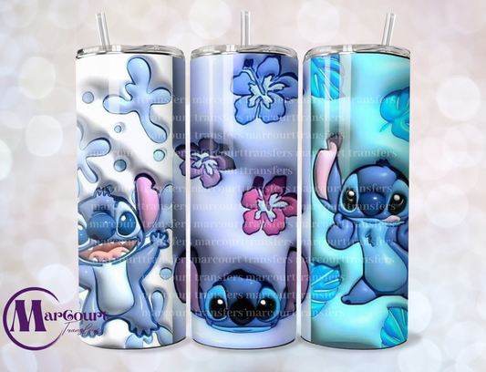 STITCH FLORAL INFLATED-SKINNY TUMBLER TRANSFER