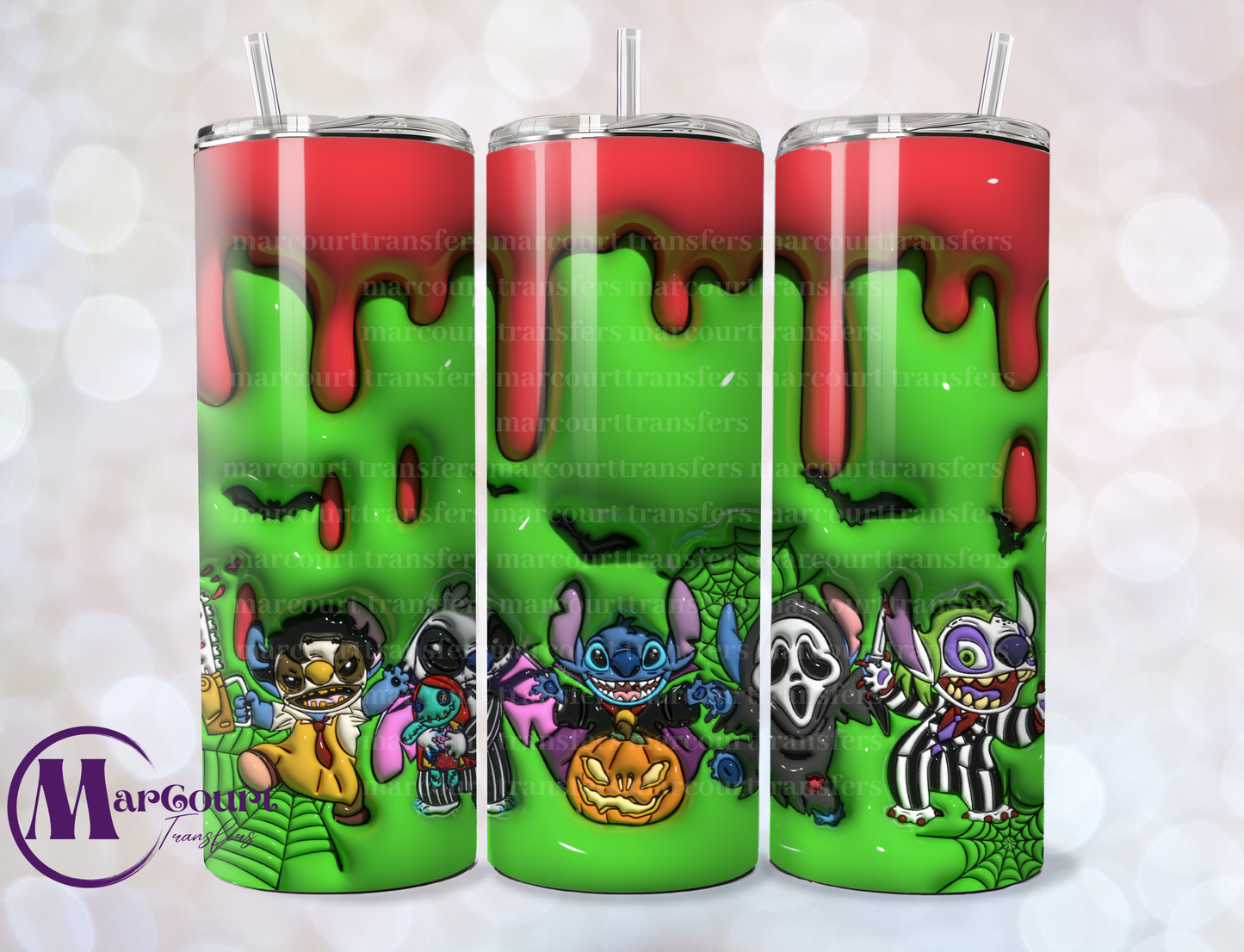 STITCH HORROR CHARACTERS INFLATED-SKINNY TUMBLER TRANSFER