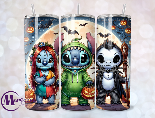 STITCH JACK AND SALLY-SKINNY TUMBLER TRANSFER