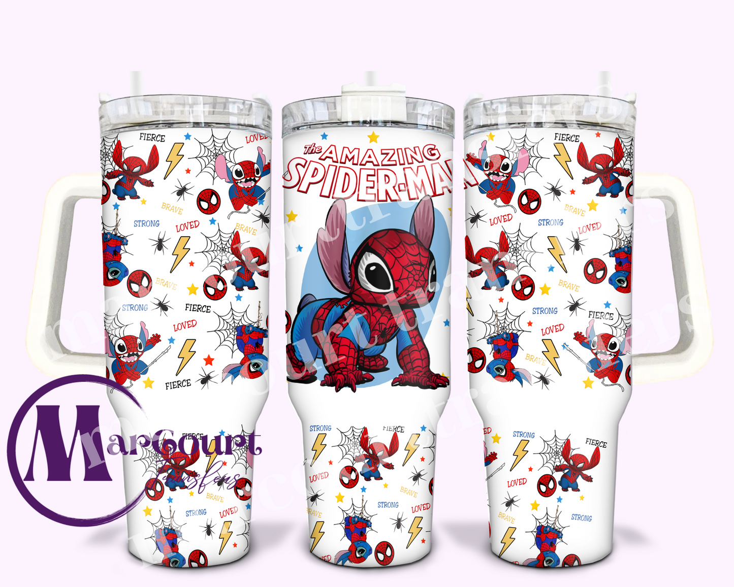 STITCH SPIDERMAN-40 0Z-UV DTF CUP WRAP