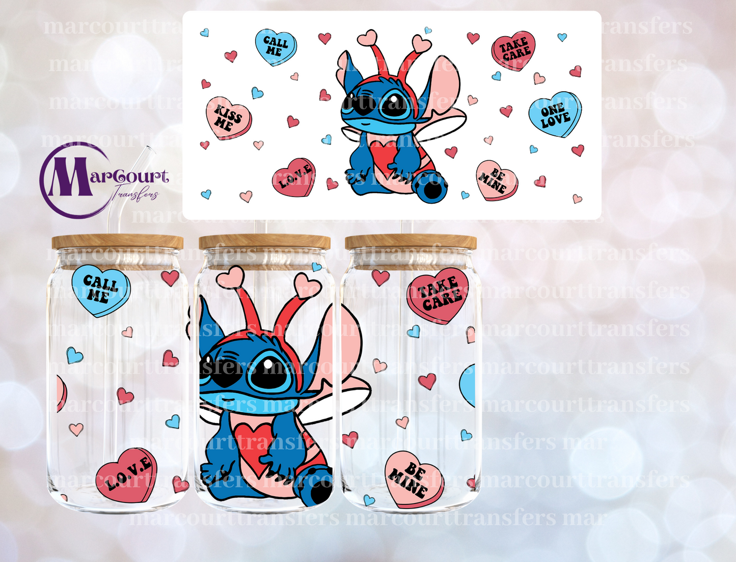 STITCH VALENTINE SWEET HEARTS-16 0Z-UV DTF CUP WRAP