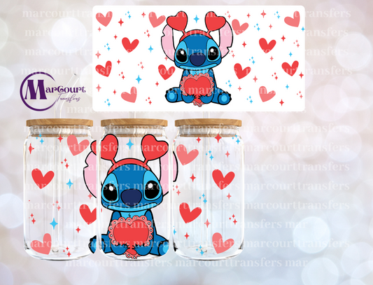 STITCH VALENTINE HEARTS-16 0Z-UV DTF CUP WRAP