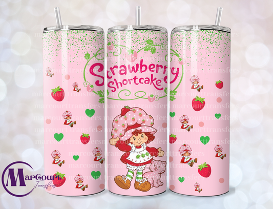 STRAWBERRY SHORTCAKE PINK-SKINNY TUMBLER TRANSFER