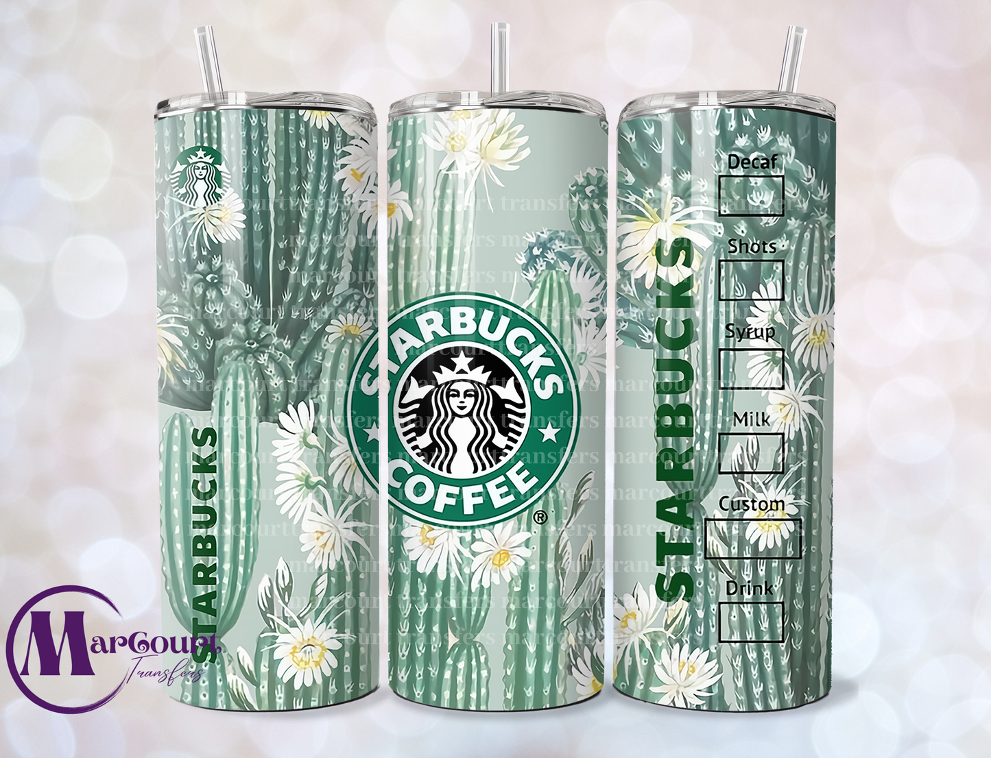 STARBUCKS CACTUS-SKINNY TUMBLER TRANSFER