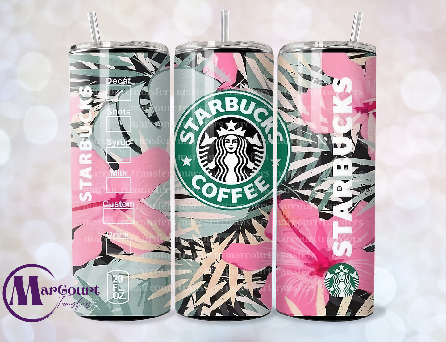 STARBUCKS HIBISCUS-SKINNY TUMBLER TRANSFER