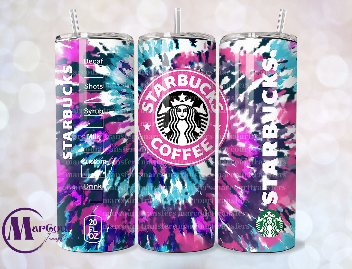 STARBUCKS TIE DYE-SKINNY TUMBLER TRANSFER