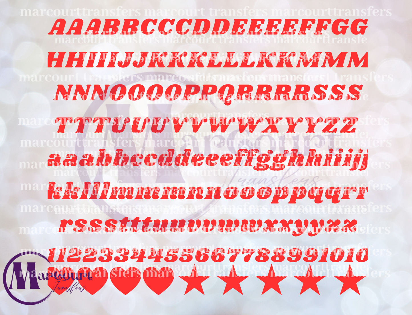 STRIKHAND ALPHABET AND NUMBERS ELEMENTS RED-ELEMENTS