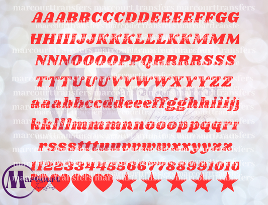 STRIKHAND ALPHABET AND NUMBERS ELEMENTS RED-ELEMENTS
