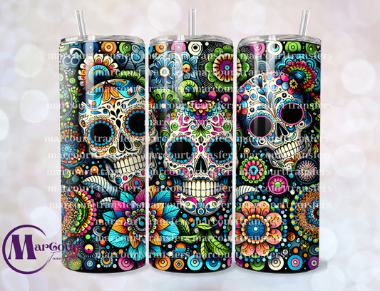 SUGAR SKULLS-20 OZ-UV DTF CUP WRAP