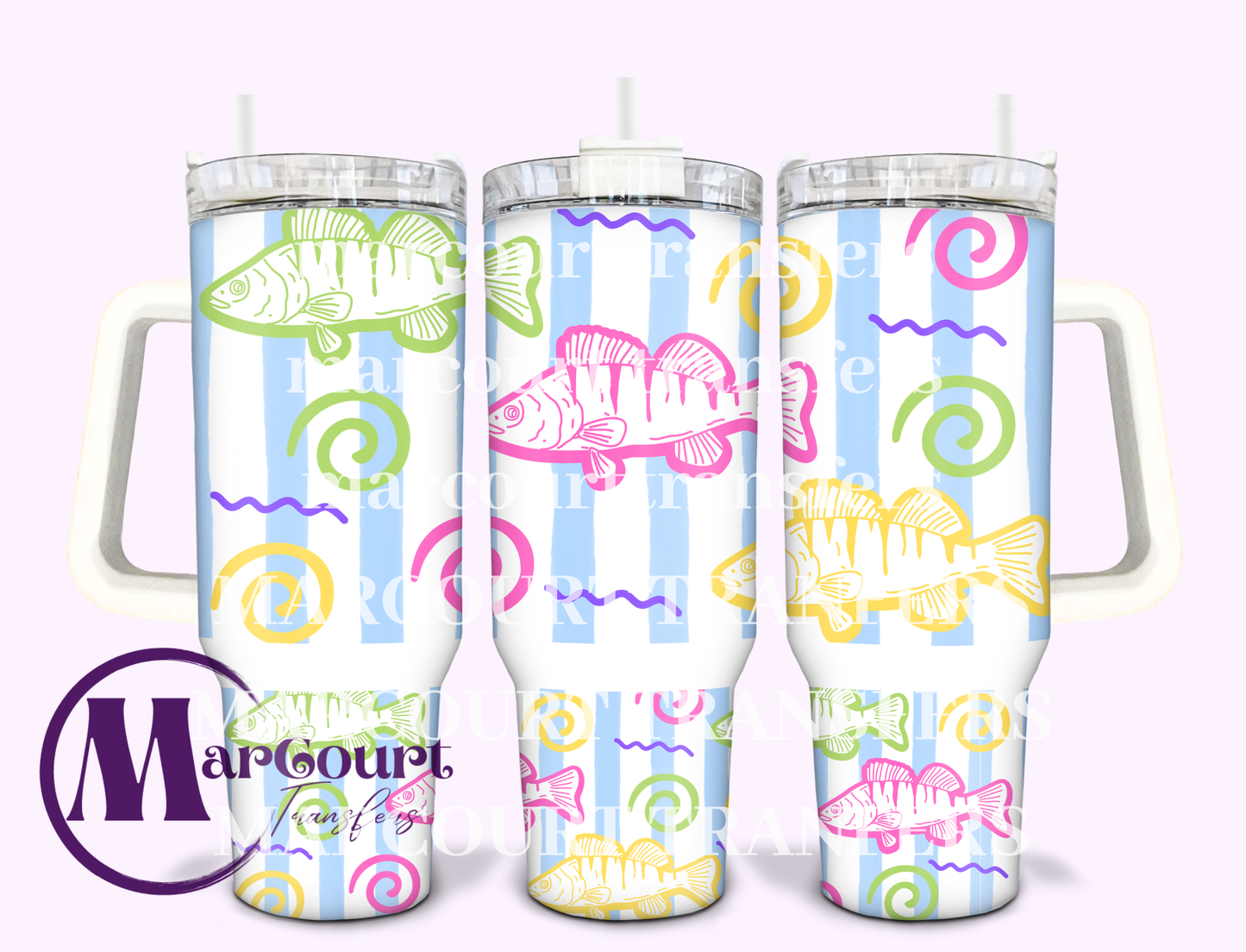 SUMMER FISH-40 0Z-UV DTF CUP WRAP