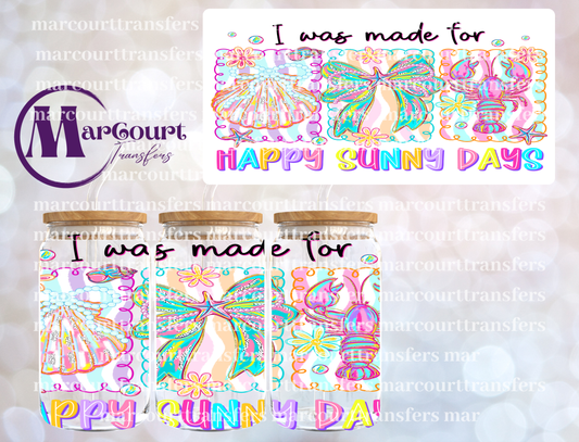 SUMMER HAPPY SUNNY DAYS-16 0Z-UV DTF CUP WRAP