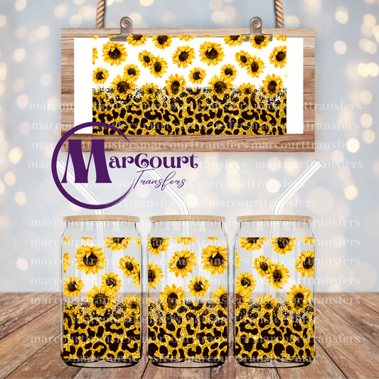 SUNFLOWER LEOPARD-16 0Z-UV DTF CUP WRAP