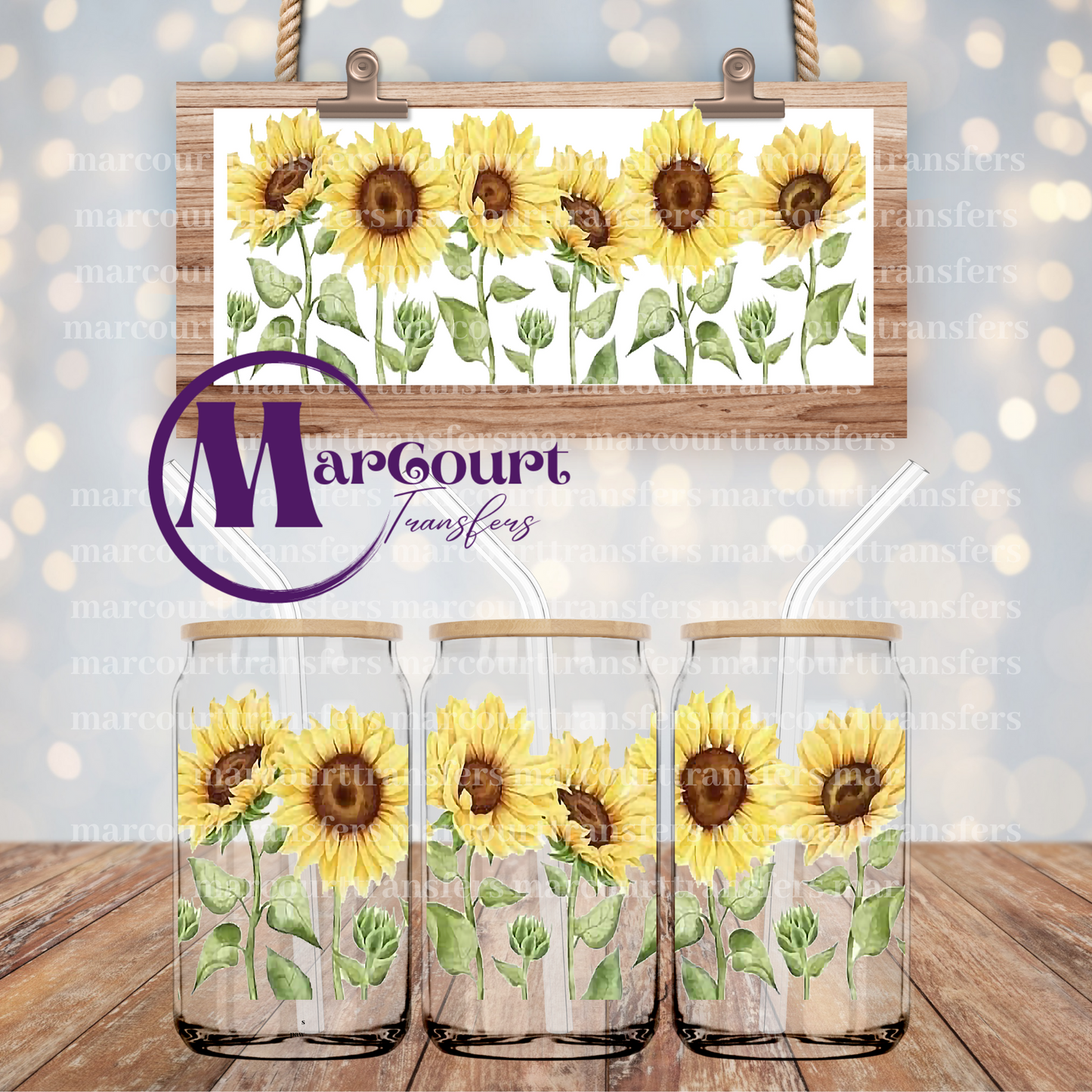 SUNFLOWER FIELD-16 0Z.-UV DTF CUP WRAP