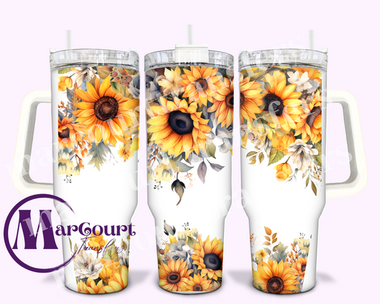 SUNFLOWERS-40 0Z-UV DTF CUP WRAP