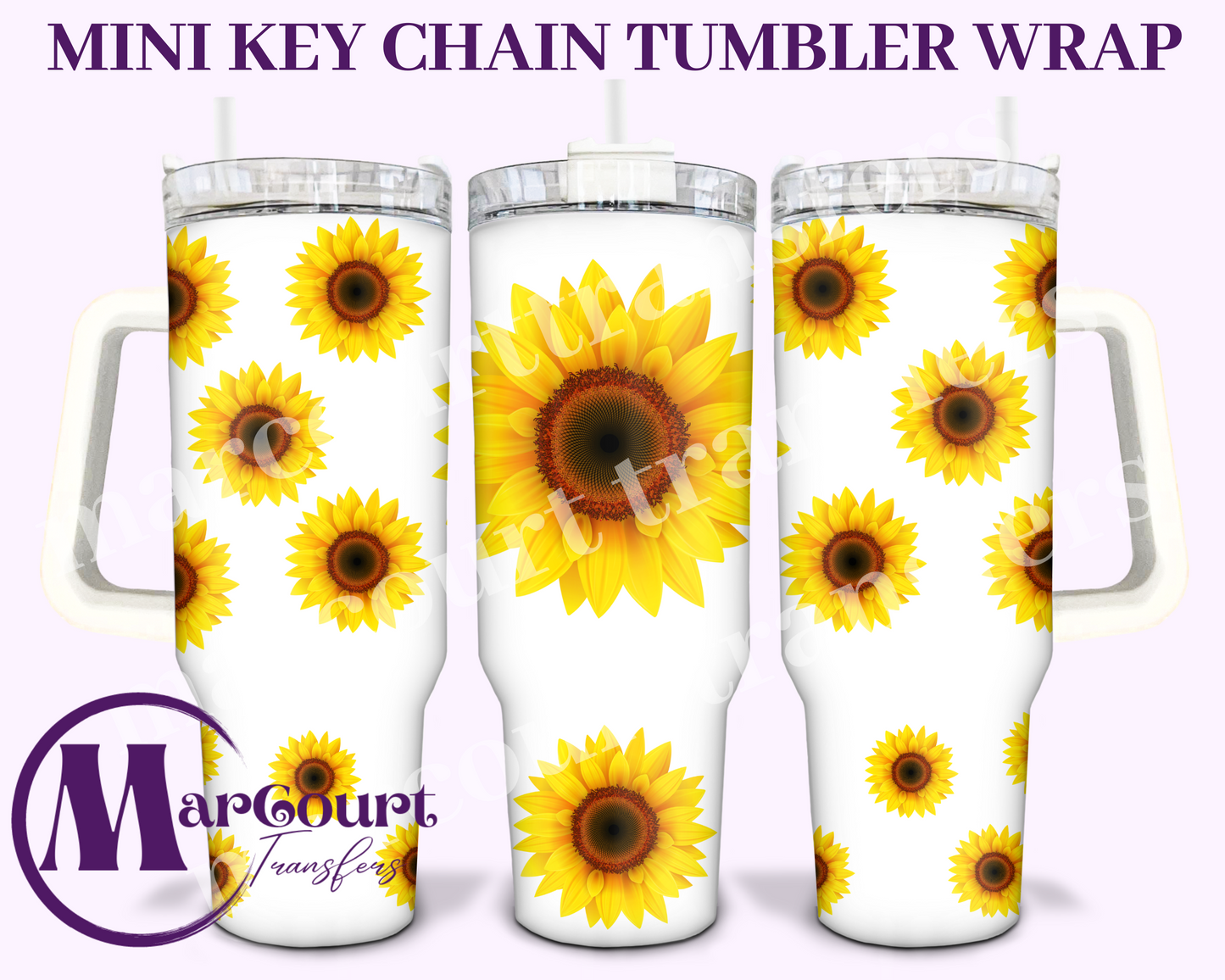 SUNFLOWERS-MINI TUMBLER KEYCHAIN WRAP