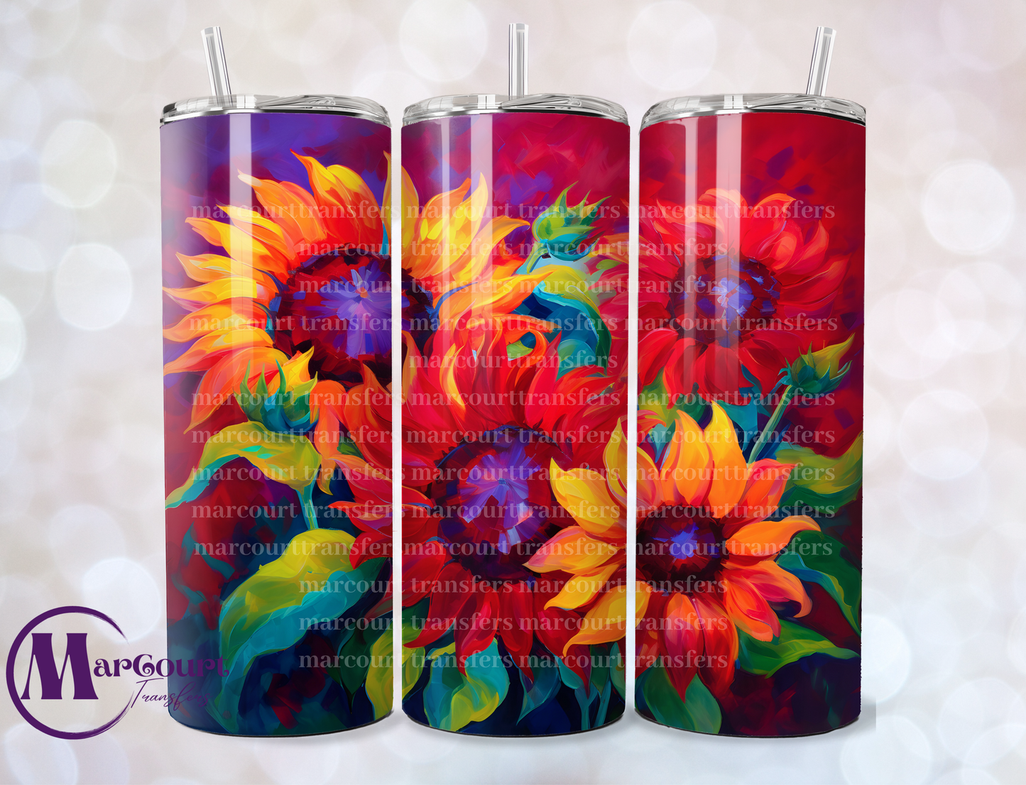 SUNFLOWERS-SKINNY TUMBLER TRANSFER