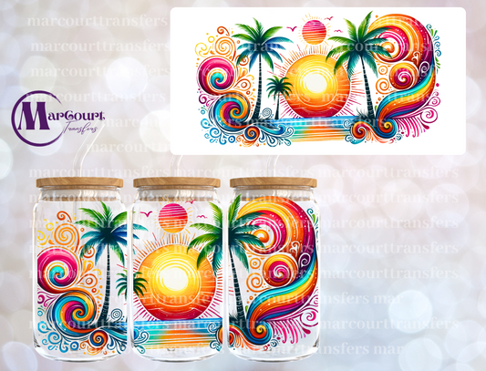 SUNSET-16 0Z-UV DTF CUP WRAP