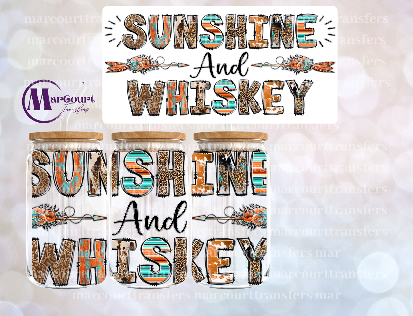 SUNSHINE AND WHISKEY-16 0Z-UV DTF CUP WRAP