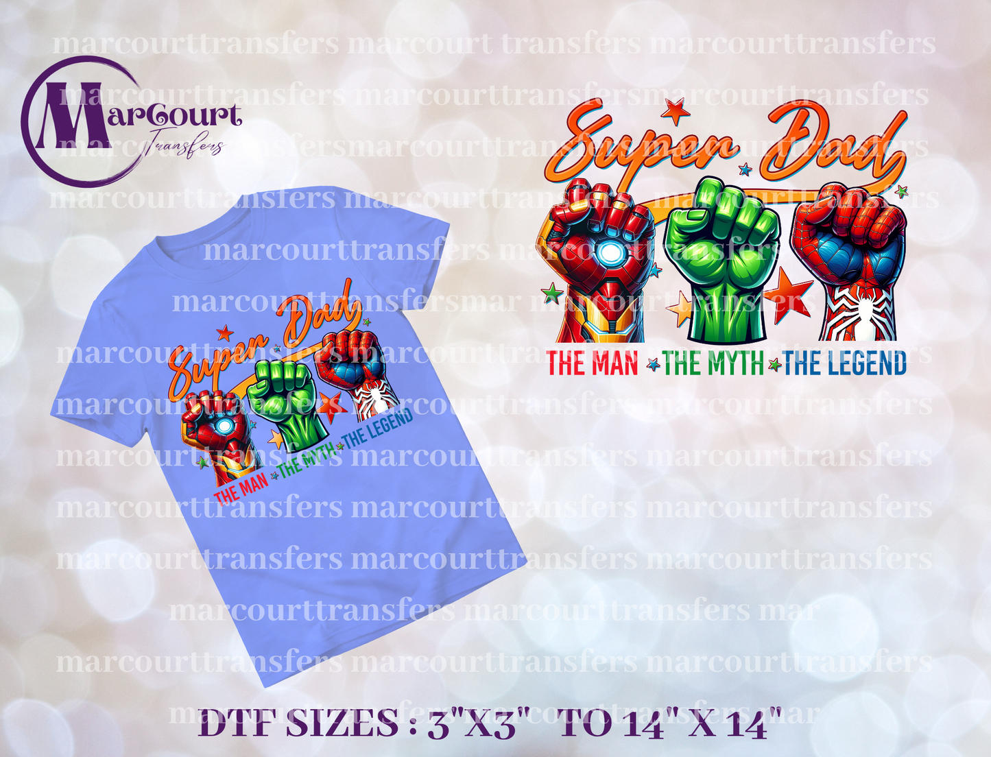 DTF-SUPER DAD THE MAN THE MYTH THE LEGEND