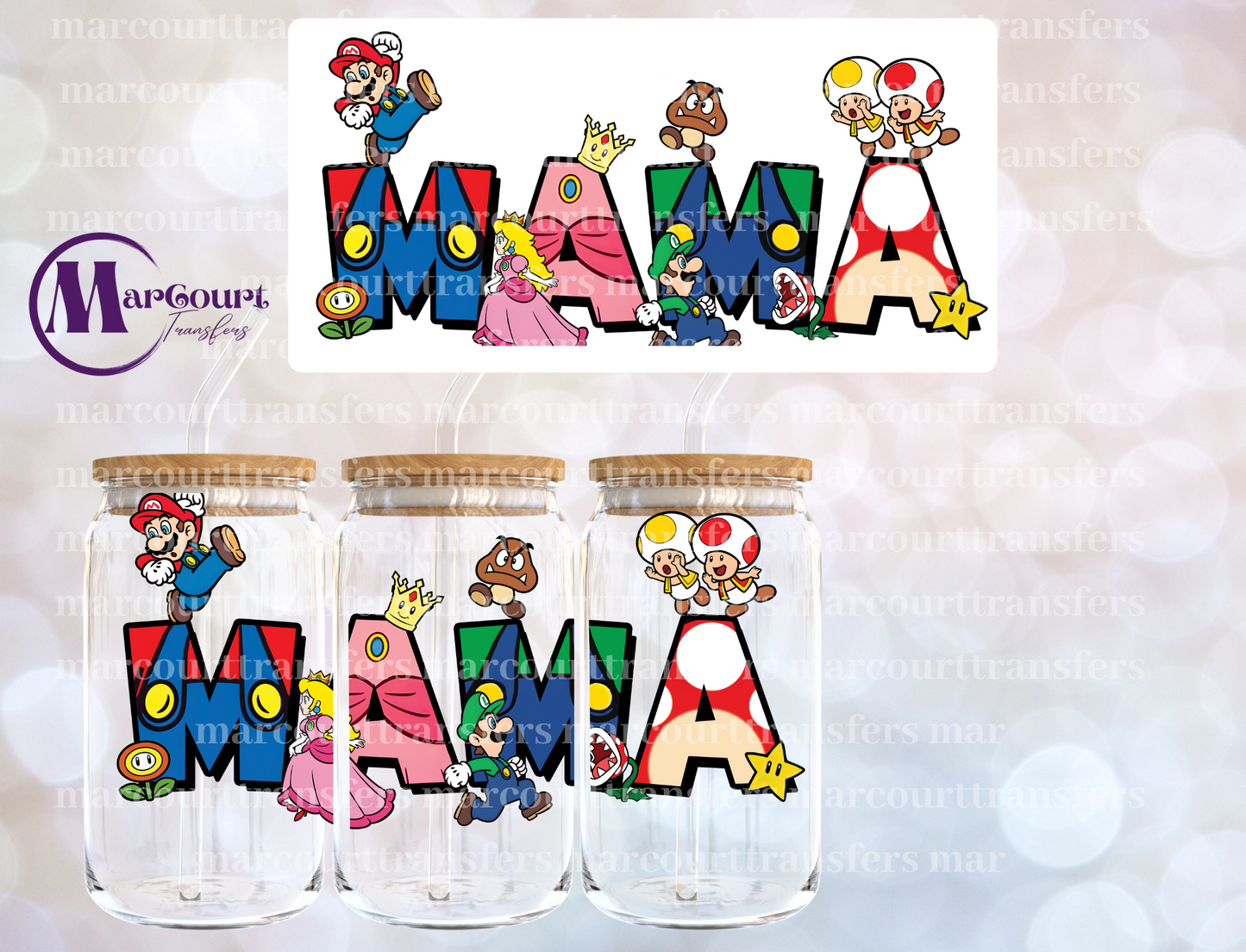 SUPER MARIO MAMA-16 0Z-UV DTF CUP WRAP