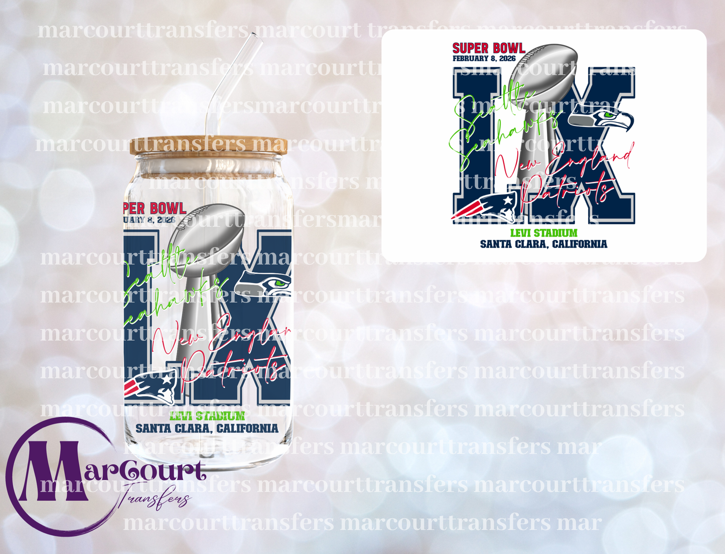 SUPERBOWL LX 2-DECAL-UV DTF CUP WRAP