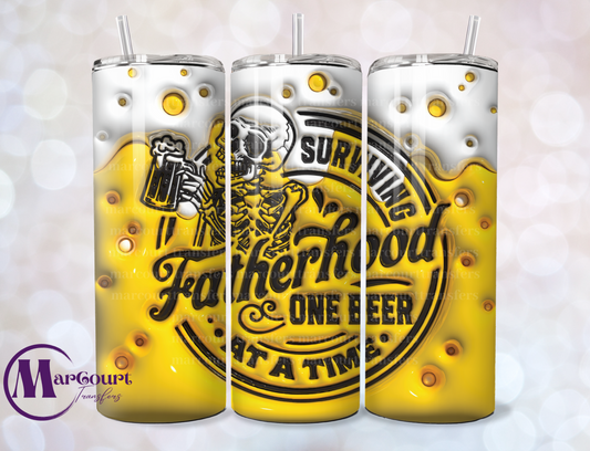 SURVIVING FATHERHOOD ONE BEER AT A TIME-SKINNY TUMBLER TRANSFER