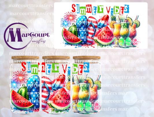 SWEET SUMMER VIBES-16 0Z-UV DTF CUP WRAP