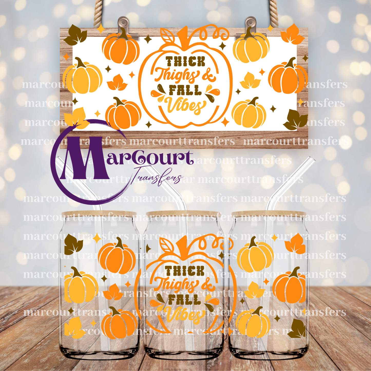 THICK THIGHS AND FALL VIBES-16 0Z-UV DTF CUP WRAP