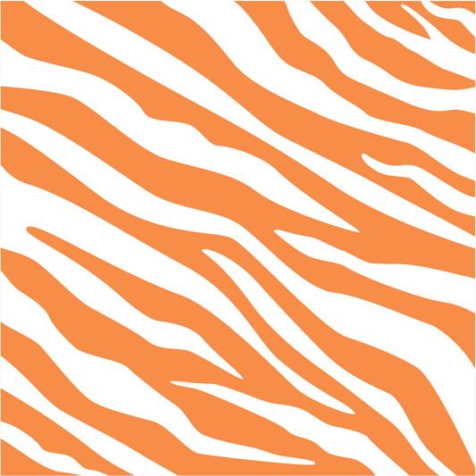 TIGER-ORANGE AND WHITE -VINYL PATTERN 12 X 12