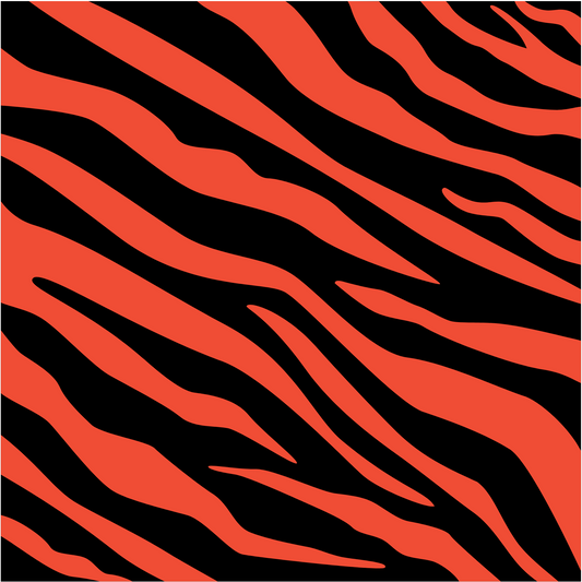 TIGER-BLACK AND RED-VINYL PATTERN 12 X 12