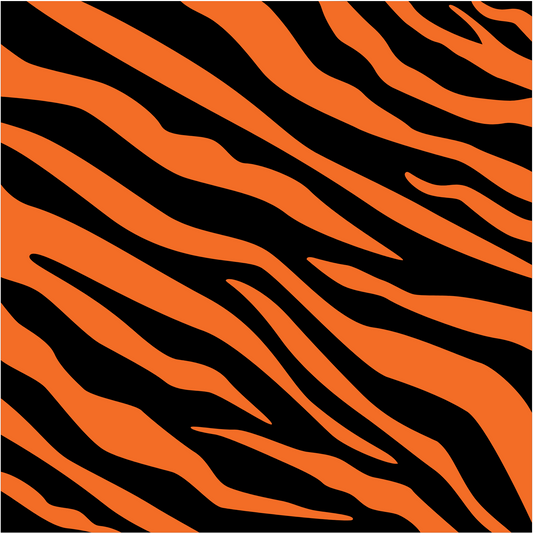 TIGER-ORANGE AND BLACK -VINYL PATTERN 12 X 12