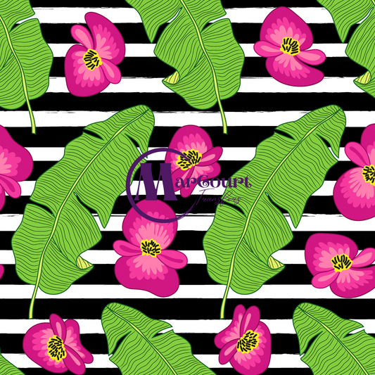 TROPICAL BOTANICALS-VINYL PATTERN 12 X 12