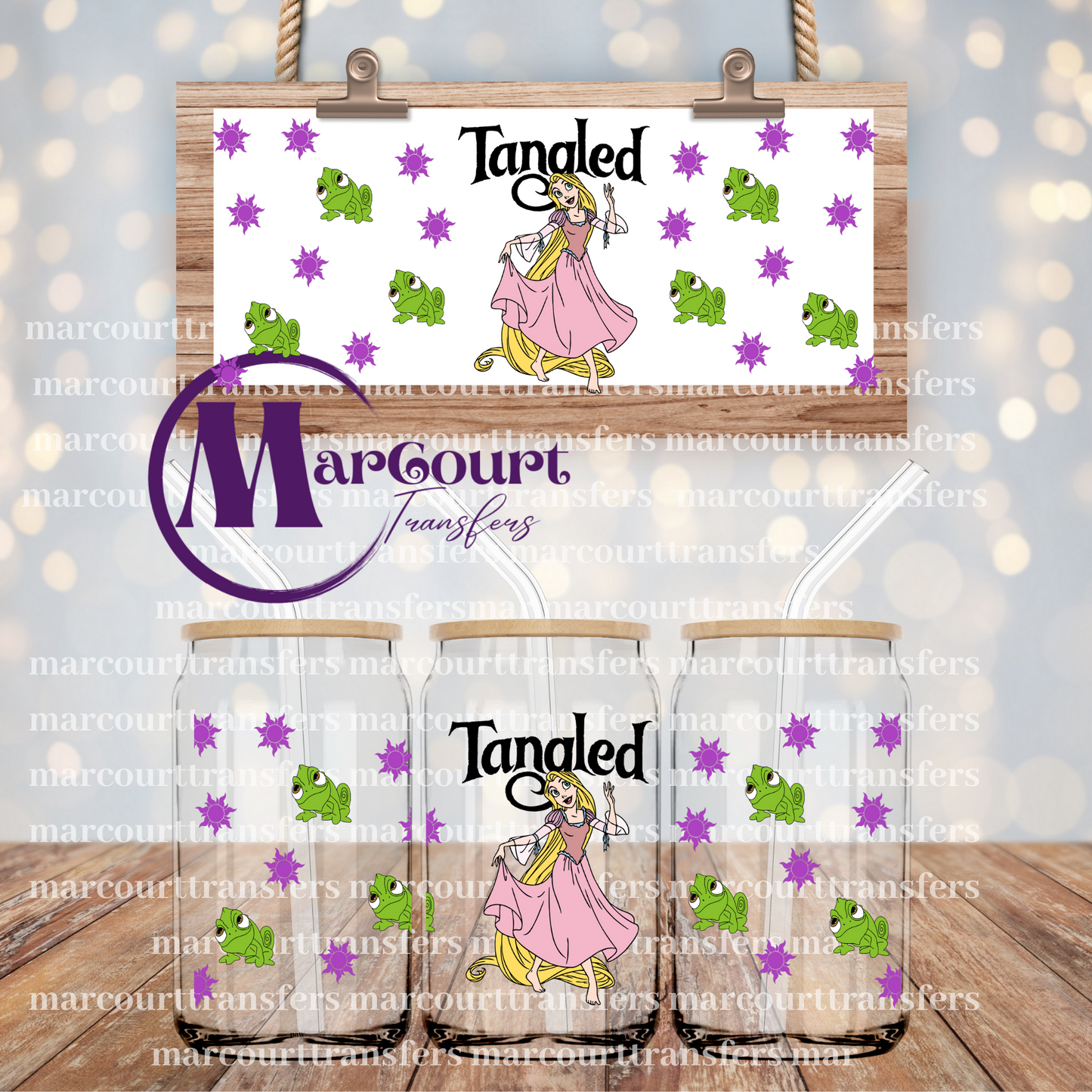 TANGLED-16 0Z-UV DTF CUP WRAP