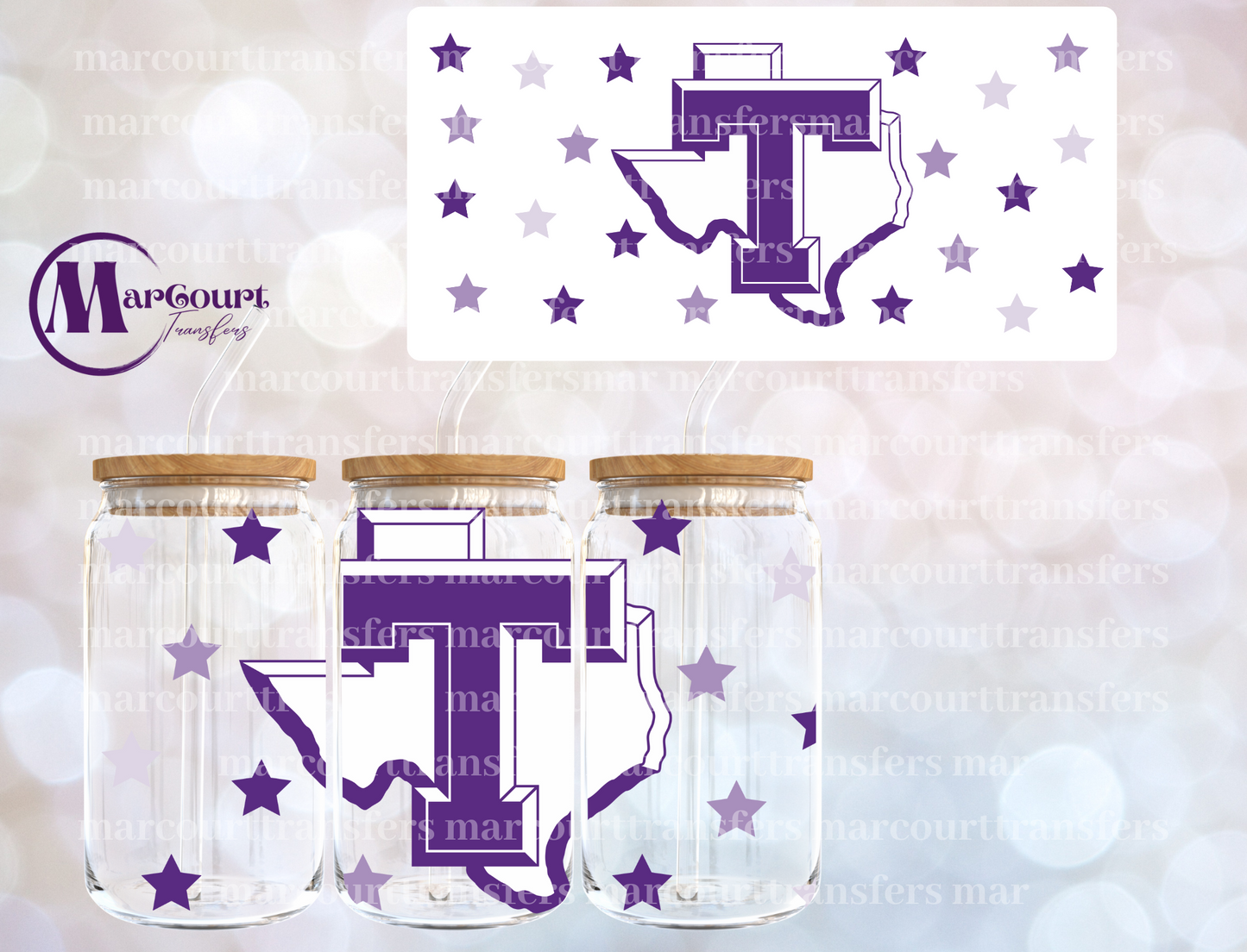 TARLETON STATE UNIVERSITY-16 0Z-UV DTF CUP WRAP