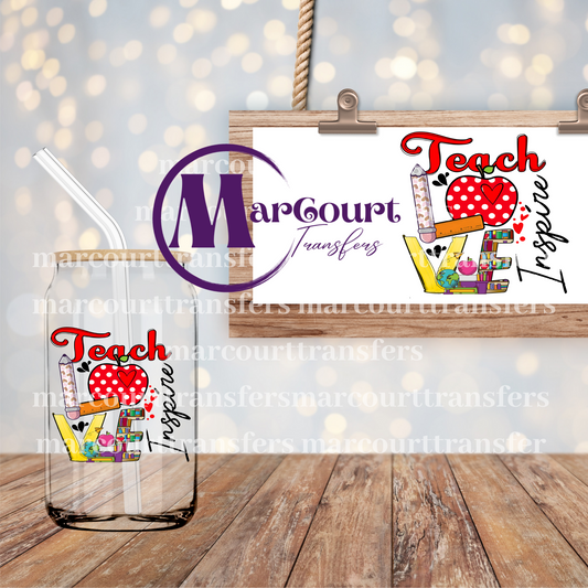 TEACH LOVE INSPIRE-DECAL-UV DTF CUP WRAP