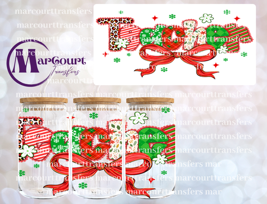TEACHER CHRISTMAS BOW- 16 0Z-UV DTF CUP WRAP