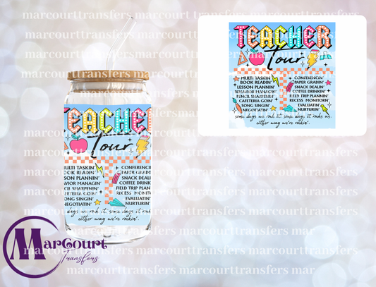 TEACHER TOUR CLOUD BACKGROUND-DECAL-UV DTF CUP WRAP