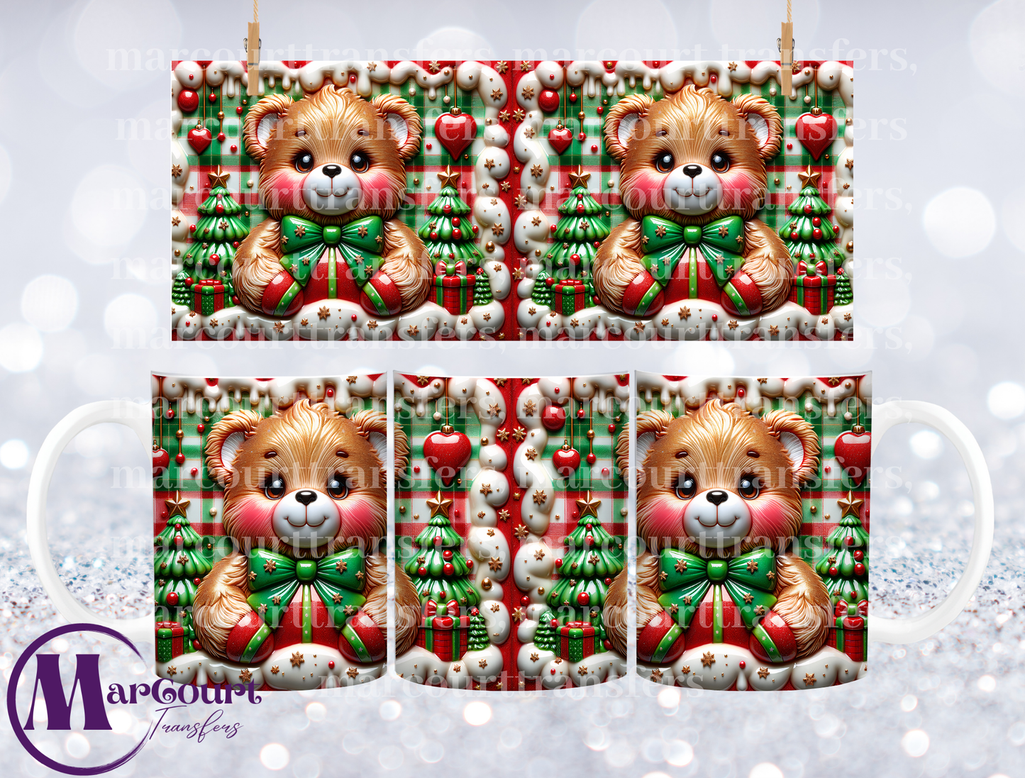 TEDDY BEAR CHRISTMAS-MUG TRANSFER